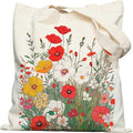 DYALE Canvas Tote Bag Double-Sided Prints with Snap Closure, Cute Tote Bag with Pocket for Shopping, Library, Work, Travel