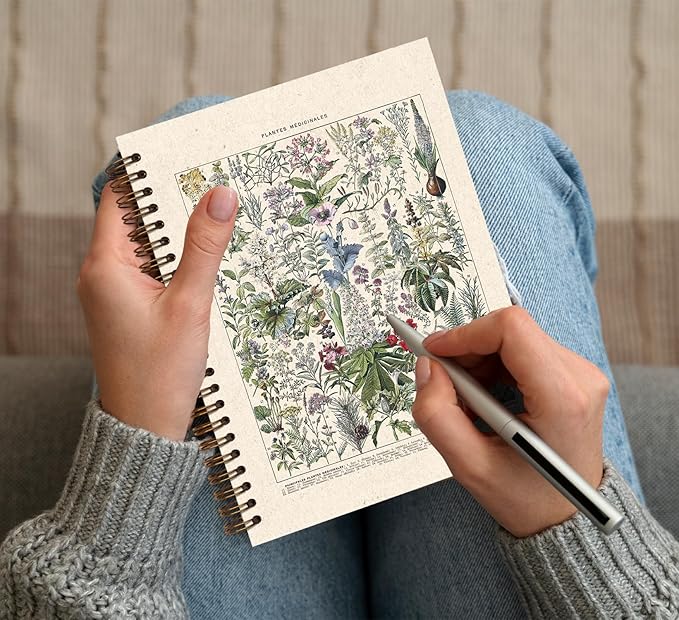 KDHTY Vintage Plant Nature Journal, Medicinal Botanical College Notebook, Medical Notebook, Medicinal Plant Biomedicine Herbalism Learning Spiral Notebook 5.5x8.3
