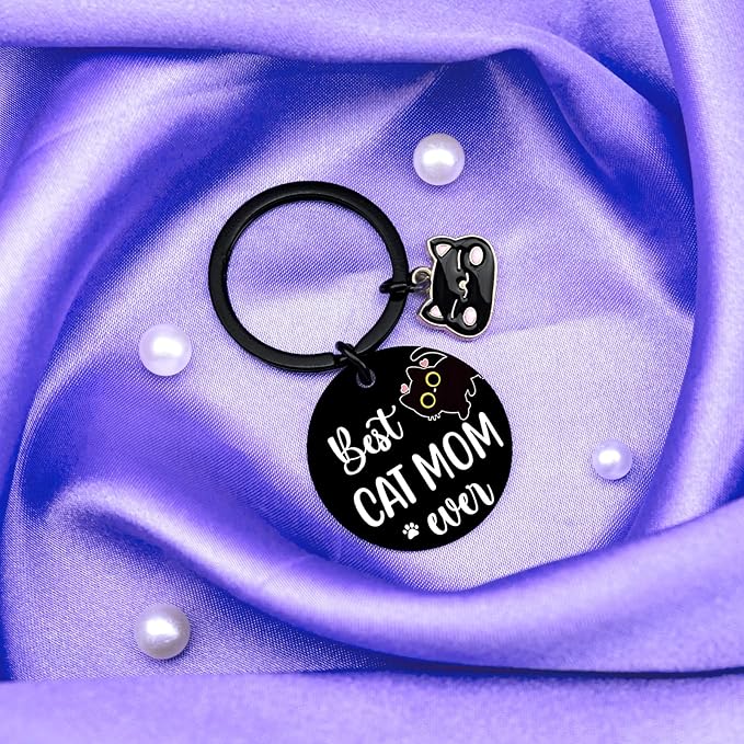 Cat Mom Mothers Day Gifts For Women Black Cat Keychain Stuff Gifts For Cats Lovers Unique Cats Lover Gifts For Women