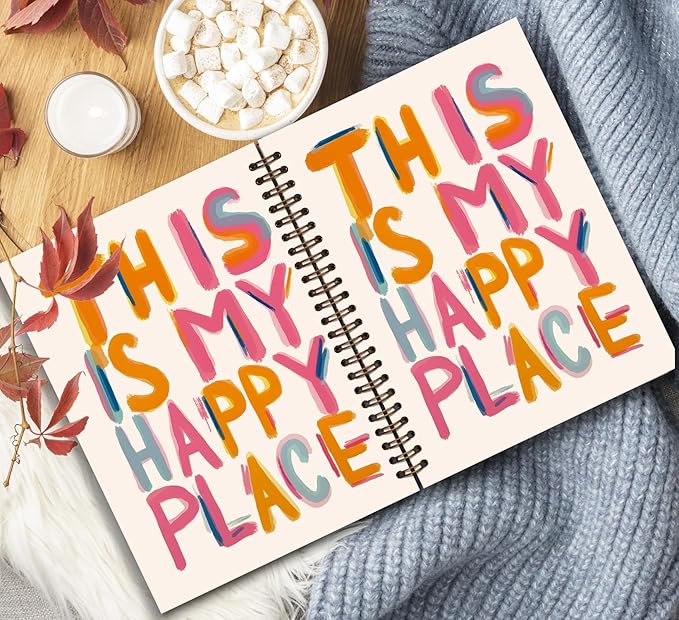 KDHTY Happy Planner Notebook Journal Happy Planner,Positive Office Supplies Gifts for Women Girls Friends,Inspirational Gifts Motivational Journal for Women,8.3×5.5 Inch