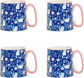 10 Strawberry Street Bella Mug, Curious Kitty, Set of 4