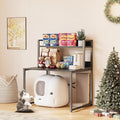 Large Self Cleaning Litter Box Table with Storage Shelf, Enclosed Hidden Cat Furniture for Large Litter Boxes, Space Saving Furniture for Cat Cage 42.1" H