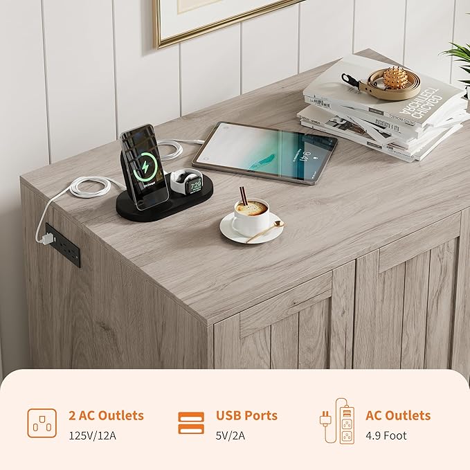 IDEALHOUSE Cat Litter Enclosure for Placing Self-Cleaning Litter Box,Power Outlet and Dog-Proof Shelf, Litter Box Cabinet,Litter Enclosure for Automatic Litter Box