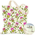Aesthetic Canvas Tote Bag for Women - with Magnetic Snap Closure & Zipper Inner Pocket Reusable Bag for Shopping