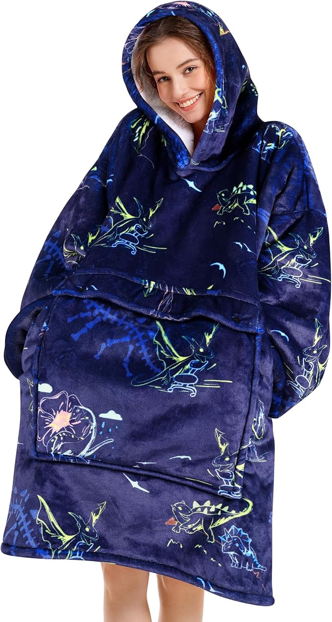 Narecte Cozy Oversized Blanket Hoodie Wearable Blanket Adults Soft Hooded Blanket Hoodie Birthday Gifts for Women Christmas