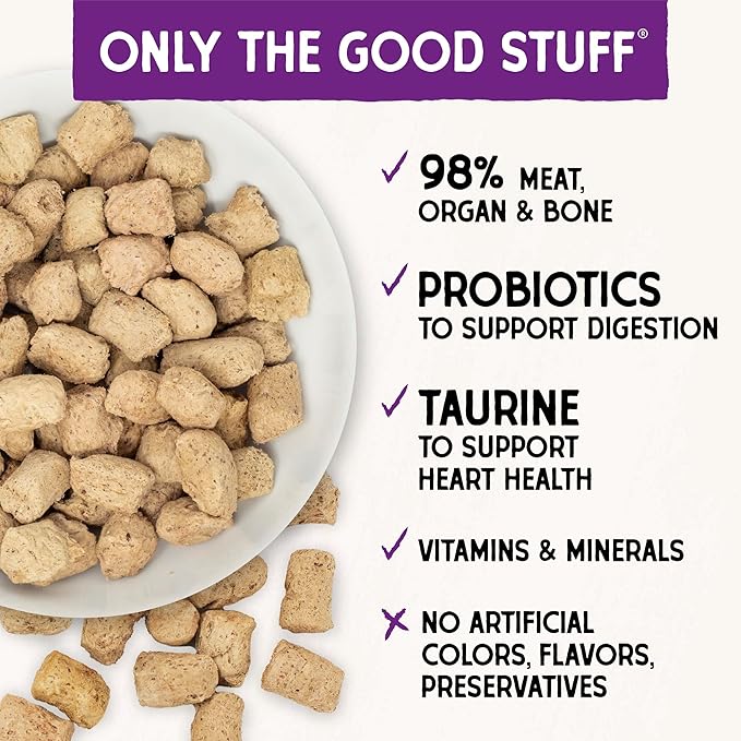 Stella & Chewy's Freeze-Dried Raw Cat Dinner Morsels - Premium Salmon & Chicken Recipe with 98% Wild-Caught & Cage-Free Protein - Natural Grain-Free Cat & Kitten Food - Made in USA - 1 oz (Pack of 2)
