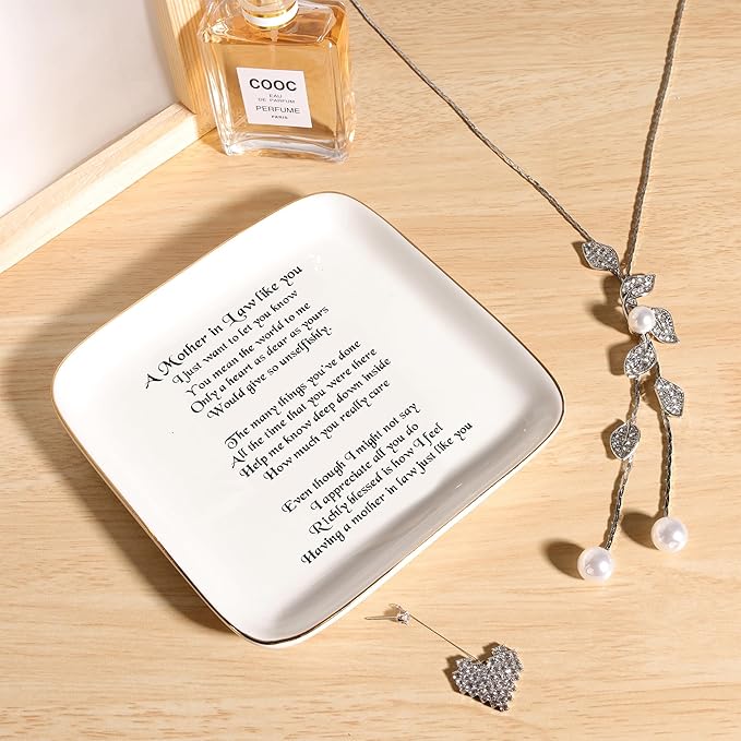 Mother in Law Gifts from Daughter in law, Jewelry Dish for Women Birthday Gift for Mothers in Law, Mother's Day Wedding Gifts for Mother in Law, Appreciation Thank You Gift for Mother-in-law