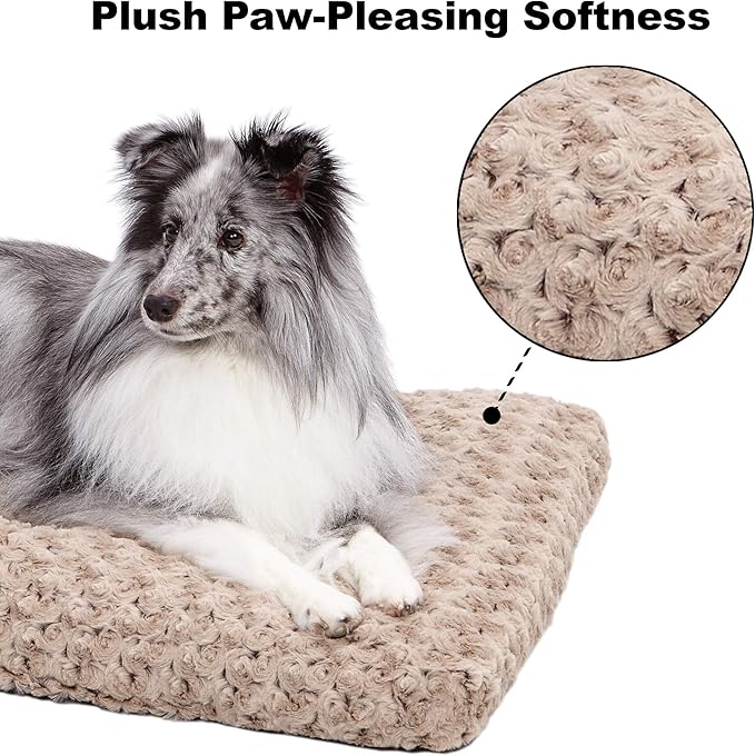 MidWest Homes for Pets XXS QuietTime Deluxe Mocha Ombre Swirl Plush Pet Bed, Machine Washable, Non-Skid Bottom, Soft Crate Mat for 18-inch Crates