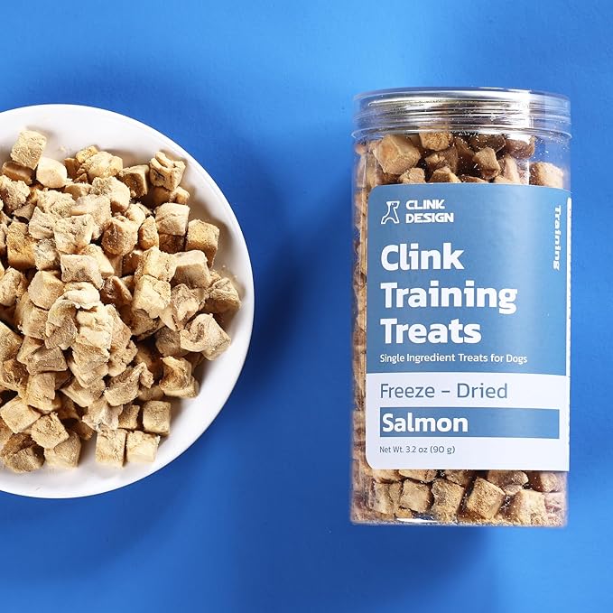 Clink Design Dog Training Treats, Training Treats for Dogs and Cats, Freeze Dried Single Ingredient Salmon Bites, Healthy Rewards, 3.2oz