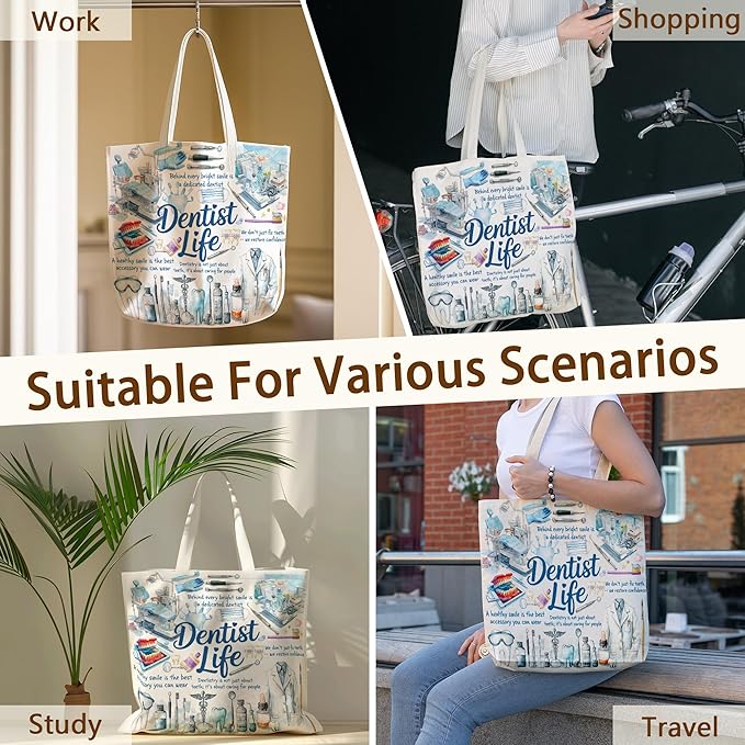 Tote Bag For Women Man, Reusable Work Shopping Grocery Shoulder Bags