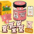 Stofinity Positive Pig Jar With 60 Affirmation Cards - Cute Pig Gifts For Women - Funny Christmas Birthday Gifts For Women Sister Friend Coworkers Adult - Motivational Desk Accessories