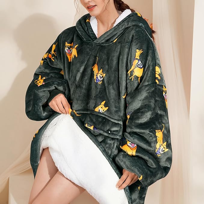 Narecte Cozy Oversized Blanket Hoodie Wearable Blanket Adults Soft Hooded Blanket Hoodie Birthday Gifts for Women Christmas