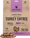 Vital Essentials Freeze Dried Cat Food, Raw Turkey Soft Nibs | Complete Meal or Topper | 99% Turkey, Organs & Bone | Limited Ingredient, High Protein, Grain Free Dry Cat Food | 12 oz Bag