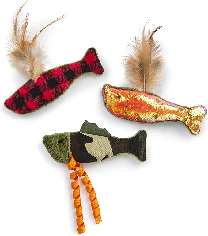 SmartyKat (3 Count) Fish Friends Crinkle Catnip Cat Toys - Multi Color, 3 Count
