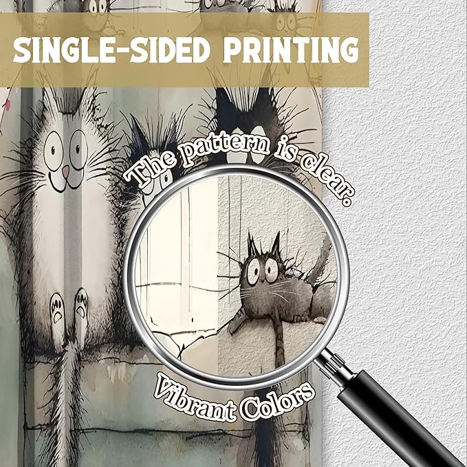 Kawaii Cartoon Cat Shower Curtains,Cute Cat Bathroom Decor for Kids Women,Funny Waterproof Polyester Bath Curtains for Home Decor,72x72 Inch