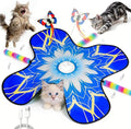 Interactive Cat Toys for Indoor Cats, 3-in-1 Hide and Seek Cat Toy with Fluttering Butterfly & Moving Concealed Feathers, 3 Prey Sounds, Rechargeable Auto Play Mat for Bored Adult Cats/Kittens (Blue)