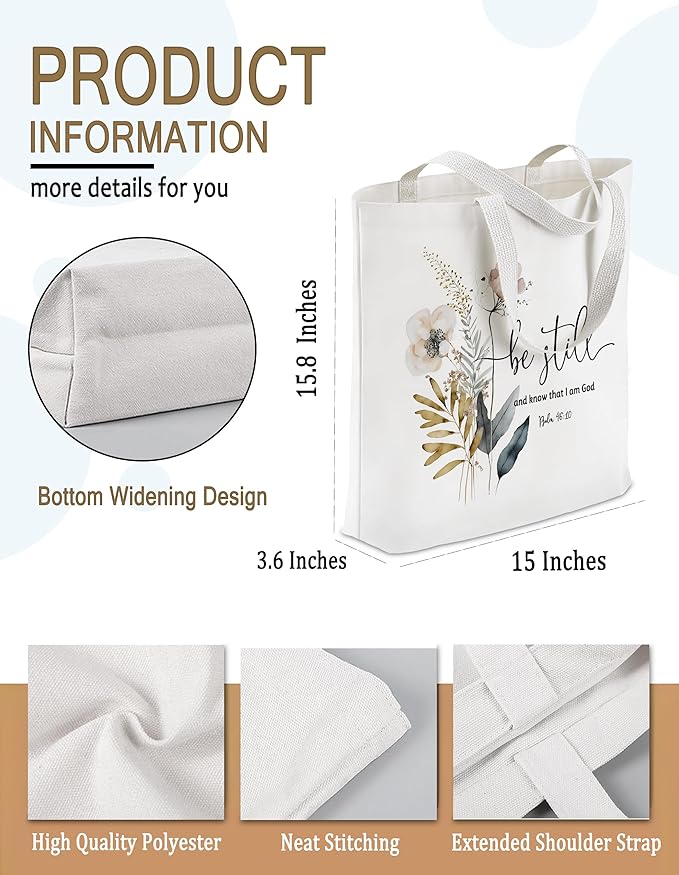 Gifts for Women, Canvas Tote Shopping Reusable Grocery Gift Bags