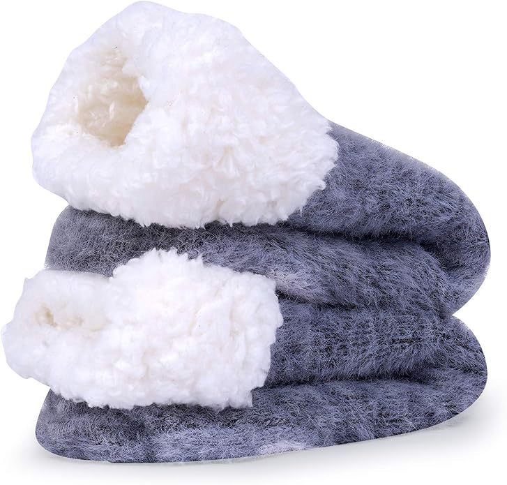 Jeasona Women’s Fuzzy Slipper Socks With Grippers Cozy Warm Cute Animal Gifts