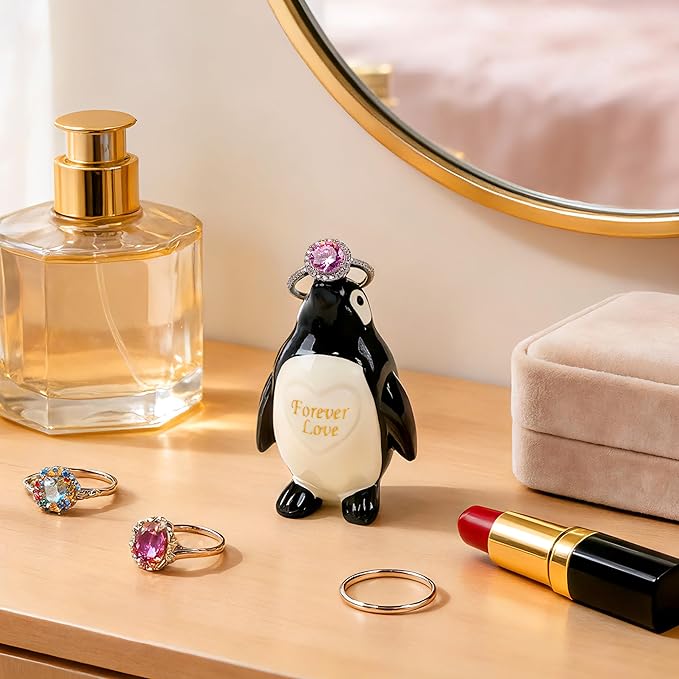 Gifts for Him Her Boyfriend Girlfriend, To My Love Handmade Ceramic Mini Penguin Anniversary Birthday Gifts for Women Men, Romantic Valentines Forever Lover Gifts for Wife Husband Couples Cute Decor