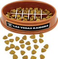 NFL Super-Bowl - Las Vegas Raiders Slow Feeder Dog Bowl, Football Design for Healthy Digestion, Non-Slip Pet Feeder for Large & Small Dogs & Cats
