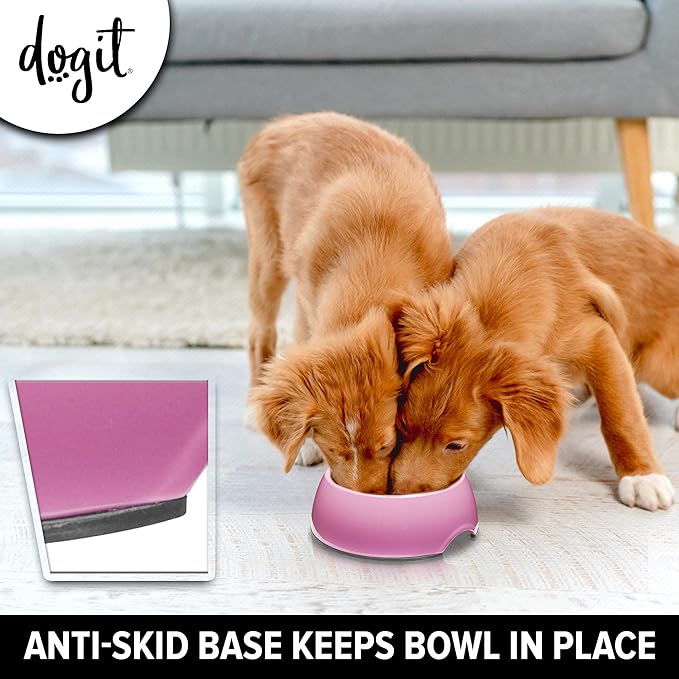 Dogit Dog Bowl Slow Feeder, Pink, XS, Non-Slip Base, Easy to Clean, Promotes Healthy Eating
