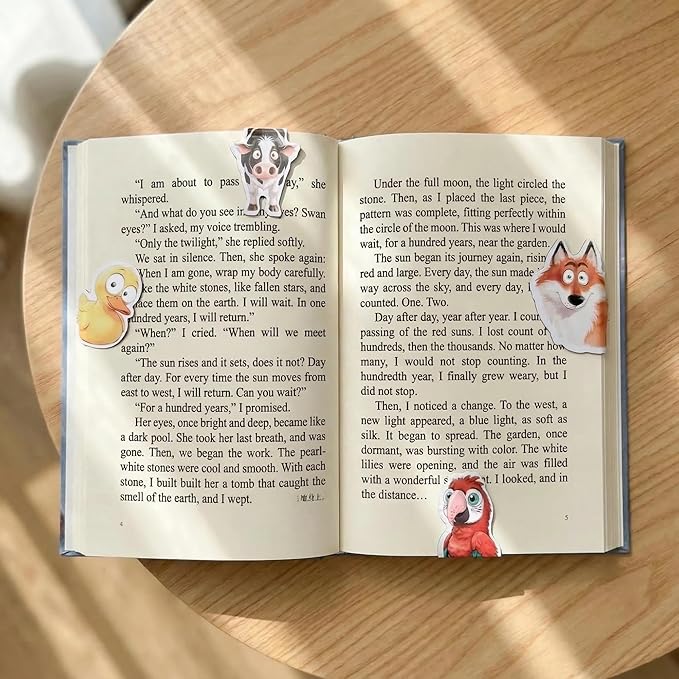 Cute Magnetic Bookmarks Gifts - 15 Pcs Funny Duck Panda Bookmark for Women Kids Book Lovers Students Bookworms Birthday Graduation Gift Magnet Page Clips School Office Reading Accessories