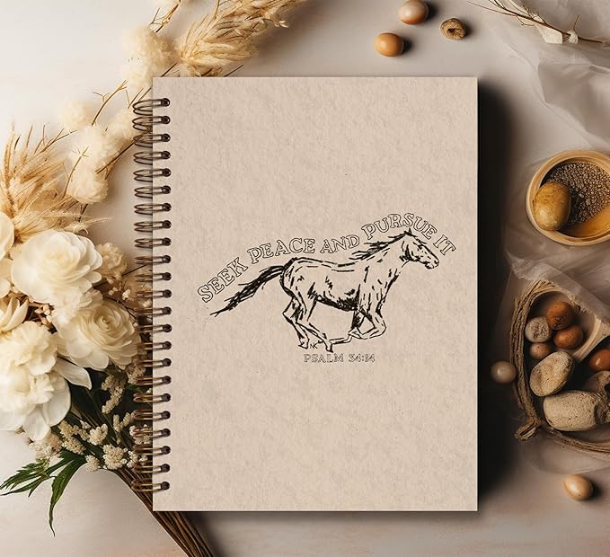 KDHTY Funny Vintage Horse Notebook Journaling,Vintage Bible Verse Christian Gifts for Women,Horse Gifts for Girls,Prayer Journal Bible Verse Notebooks for Note Taking Church Work,5.5 x 8.3