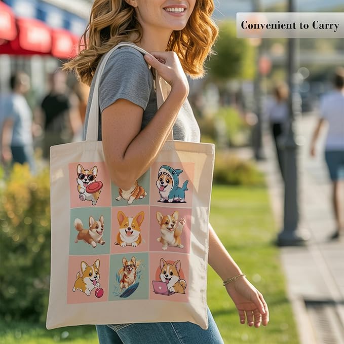 Pets Lover Gifts Tote Bag for Women, Dogs Cats Bee Aesthetic Canvas Bag with Inner Pocket