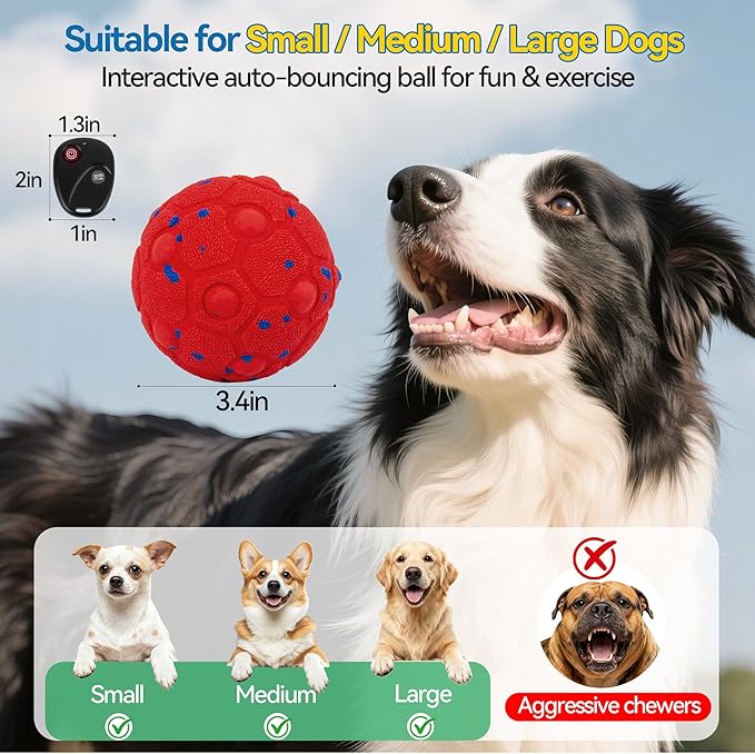 Newget Interactive Dog Toy Ball Replacement Shell, Chew-Resistant E-TPU Durable Cover for Medium & Large Dogs, Spare Outer for Smart Rolling & Bouncing Balls, Red (No Ball Core)