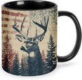FyLybois Deer Coffee Mug Ceramic Coffee Cup with Handle Microwave Safe for Home or Office Gifts for Women and Men