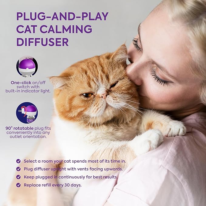 TopSum Cat Calming Diffuser Refills: Premium Cat Pheromones Calming Diffuser Refills - 2-Month Supply Cat Plug in Pheromones to Calm Cat - Promote Positive Behavior in Cats, 2 Pack