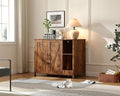 Large Cat Litter Box Enclosure with Litter Collector,Cat Litter Enclosure for Self-Cleaning Litter Boxes,Adjustable Shelf for Dog Proof,Outlet,Wooden Cat Washroom Cabinet,Brown Rustic