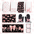 10 Pcs Cute Pink Bow Kitchen Decor and Accessories - Valentines Day Sets 4 Dish Towels 2 Pot Holders 2 Oven Mitts 2 Rugs for Kitchen Bathroom Home Cooking Housewarming Baking Daughter Mom Gift