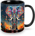 Elephant Coffee Mug Funny Ceramic Tea Cup Novelty Presents for Women Men Home and Office Birthday Microwave Dishwasher Safe 11oz