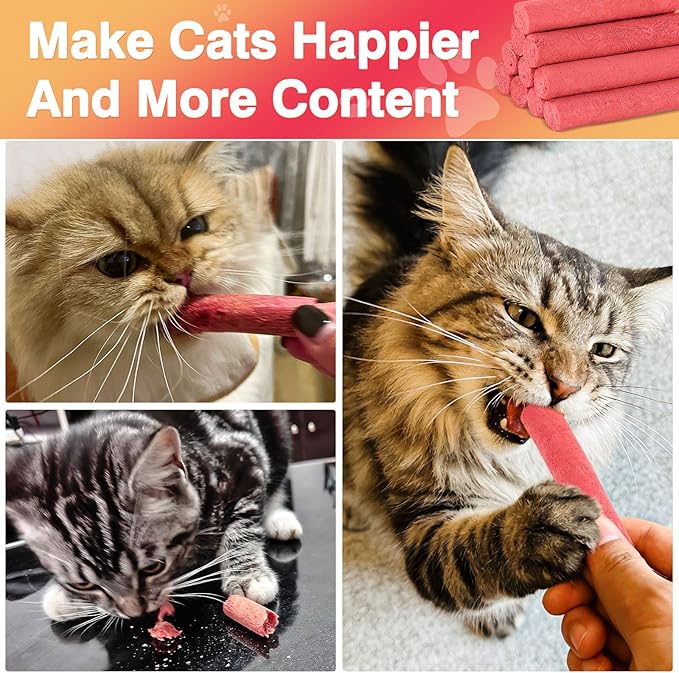 100g/3.52oz Freeze-Dried Chicken & Dragon Fruit Sticks for Cats,High-Protein, All-Natural Treats,Irresistible Flavor & Crunchy Texture,Perfect for Training & Rewards