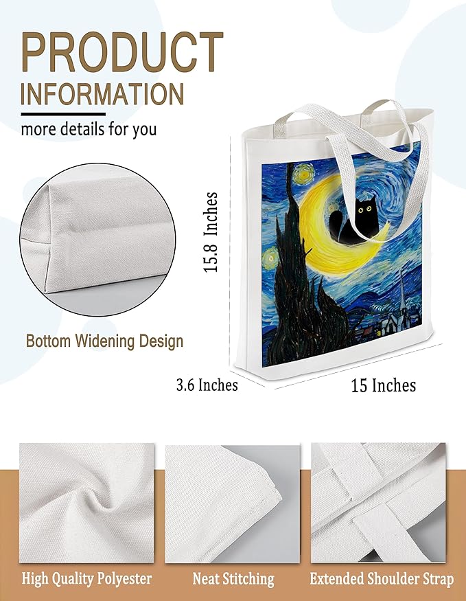 Gifts for Women, Canvas Tote Shopping Reusable Grocery Gift Bags