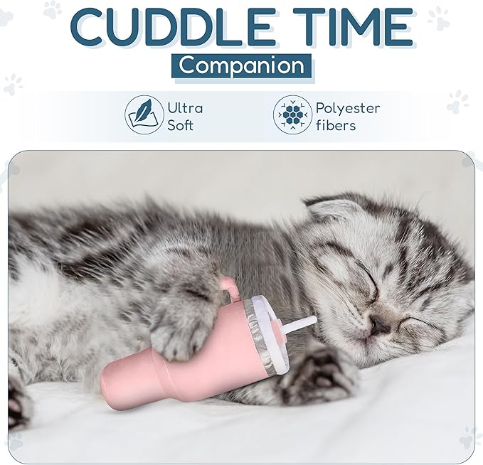 PUPROAR Kitty Cup Catnip Toy - Easter & Birthday Cat Gift Toy with Catnip & Crinkle, Funny Gift for Girl Indoor Kitten (Pink Peach Dust)