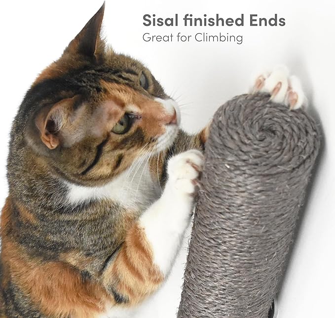 xympo 18" Compact Wall Mounted Cat Scratcher, Sisal Scratching Post - Grey