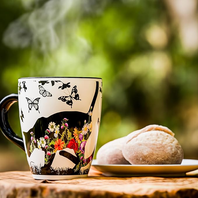 Color Changing Cat Mug for Cat Lovers 12oz | Ceramic Heat Sensitive Coffee Cup for Hot Drinks or Tea | Cute Magic Mug Gift for Women, Mom, Grandma | Perfect Christmas or Holiday Gift for Cat Lovers