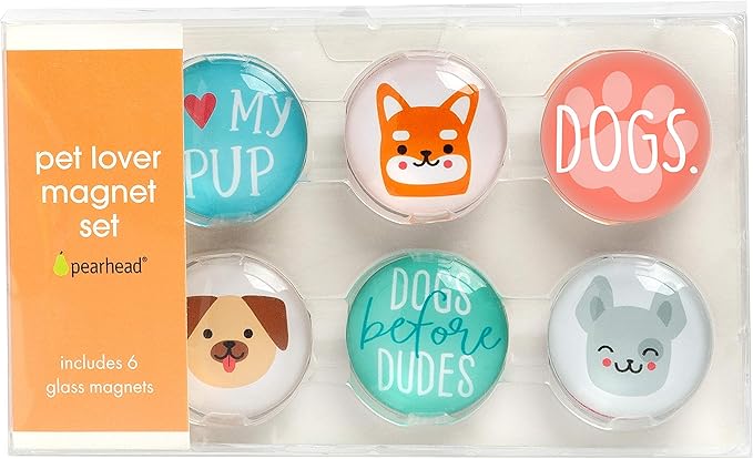 Pearhead Dog Kitchen Magnets, Pet Themed Refrigerator Magnets, Dog Décor