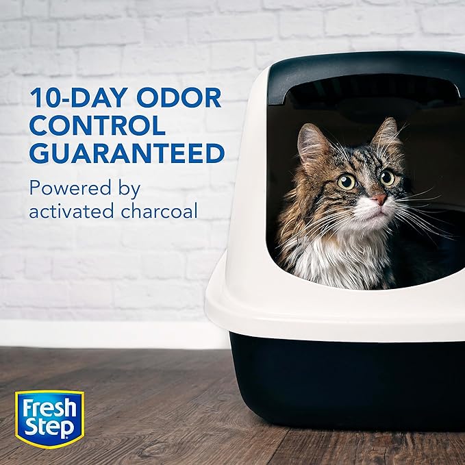 Fresh Step Cat Litter, Unscented, Odor Control | Clumping Formula | Activated Charcoal | 14 lb | Pack of 2