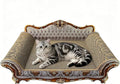 Luxury Cardboard Cat Scratcher Sofa Bed, Couch Shaped Cat Scratching Board, Scratch Lounge with Catnip, Scratcher for Indoor Cats Kittens Kitties Grey
