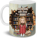 Personalized Book Lover Gifts - Book Lovers Gift For Bookworm, Readers, Librarians, Bookish - Bookshelves Hole In A Wall Mug - Bookish Gift For Friends, Women, Her