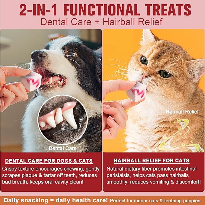 Freeze Dried Yogurt Dog Cats Treats Crunchy Snacks with Strawberry100g (3.52oz), High Protein Yogurts Snacks Pets Food for Cats Dogs Training (Strawberry Yogurt 1pcs)