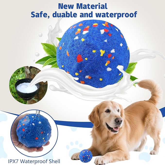 Interactive Dog Ball - Large E-TPU Automatic Vibrating Toy for Medium/Large Dogs, Motion-Activated Active Rolling Balls, Indoor/Outdoor Chew Proof Toy to Relieve Boredom & Anxiety(Blue,Large)