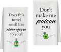 Kitchen Towels Set of 2, Poison Bottle Dish Towel for Kitchen, Decorative Hand Towels for Bathroom, Fast Drying Tea Towel with Sayings, Housewarming for Women Mom -01