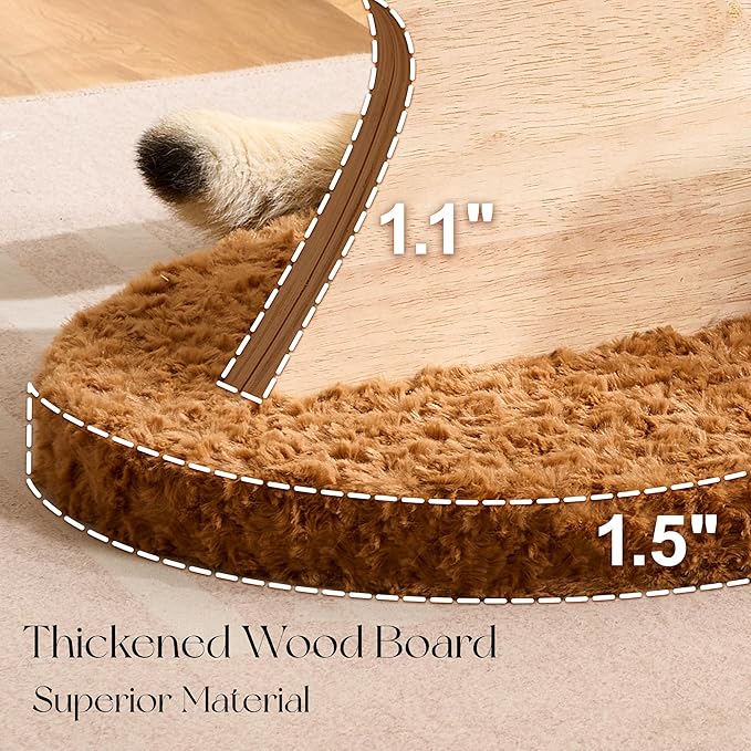 797Audio Flower Cat Tree, 37" Wood Branch Cat Tower, White Cloud Cat Tree with Scratching Post for Indoor Adult Cats, Luxury Cat Tree with Mushroom Cat Scratcher & Interactive Squeaky Toy