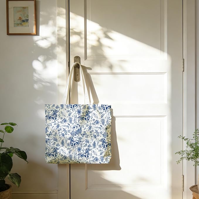 Tote Bag For Women Man, Reusable Work Shopping Grocery Shoulder Bags