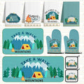 10 Pcs Camping Kitchen Decor and Accessories - Sets 4 Kitchen Towels 2 Pot Holders 2 Oven Mitts 2 Rugs for Kitchen Bathroom Home Funny Cooking Farmhome Housewarming Baking Gifts for Rv Campers