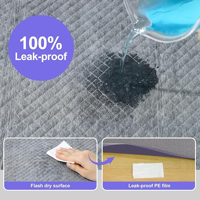 Cat Pad Refills for Litter Box, 16.9"x11.4" Odor Control Cat Pee Pads with Activated Carbon for Breeze Litter System(50Counts/Purple)